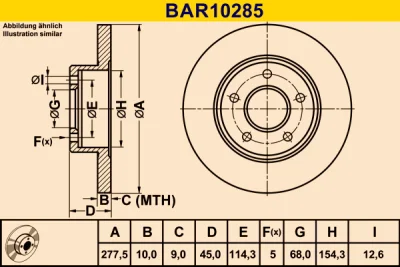 BAR10285 BARUM Тормозной диск