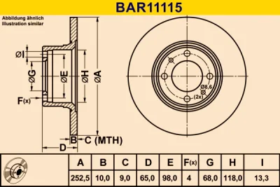 BAR11115 BARUM Тормозной диск