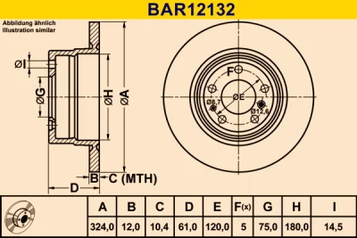 BAR12132 BARUM Тормозной диск