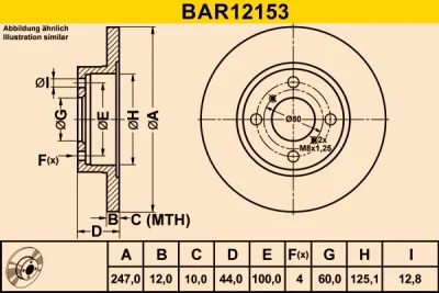 BAR12153 BARUM Тормозной диск