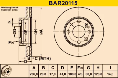 BAR20115 BARUM Тормозной диск