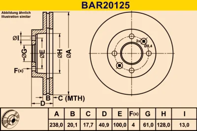 BAR20125 BARUM Тормозной диск