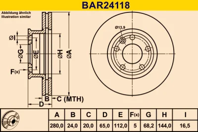 BAR24118 BARUM Тормозной диск