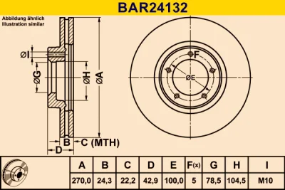 BAR24132 BARUM Тормозной диск