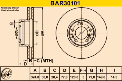 BAR30101 BARUM Тормозной диск