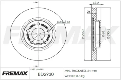 BD-2930 FREMAX Тормозной диск