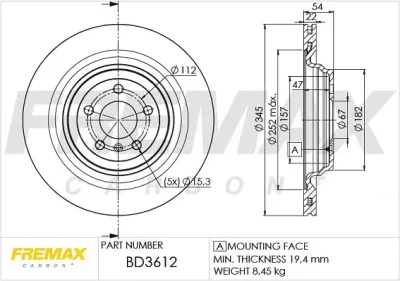 BD-3612 FREMAX Тормозной диск