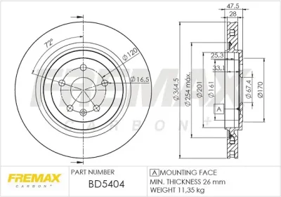 BD-5404 FREMAX Тормозной диск