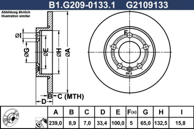 Тормозной диск GALFER B1.G209-0133.1