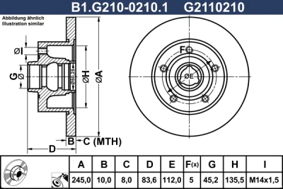Тормозной диск GALFER B1.G210-0210.1