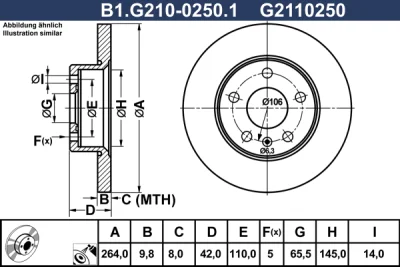 Тормозной диск GALFER B1.G210-0250.1