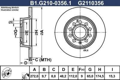 B1.G210-0356.1 GALFER Тормозной диск