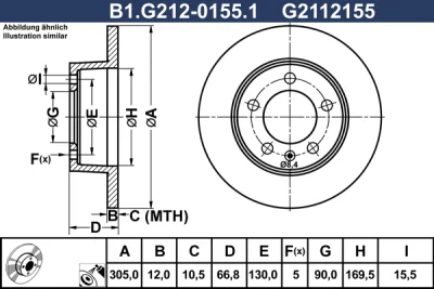 B1.G212-0155.1 GALFER Тормозной диск