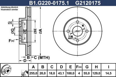 Тормозной диск GALFER B1.G220-0175.1
