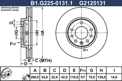 Тормозной диск GALFER B1.G225-0131.1
