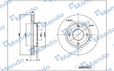 Тормозной диск MANDO MBC030117