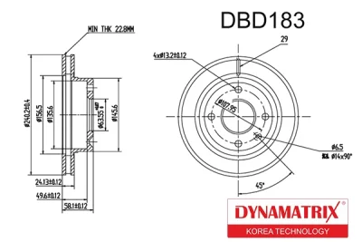 DBD183 DYNAMATRIX Тормозной диск