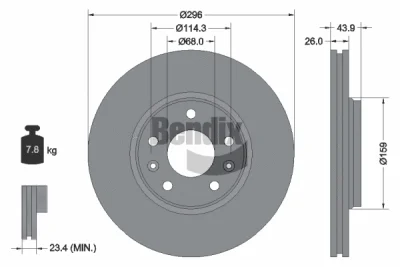 BDS1030 BENDIX Braking Тормозной диск