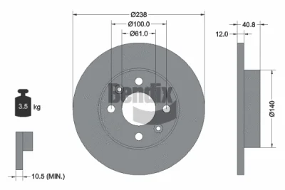 BDS1063 BENDIX Braking Тормозной диск