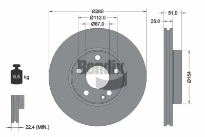 BDS1120HC BENDIX Braking Тормозной диск