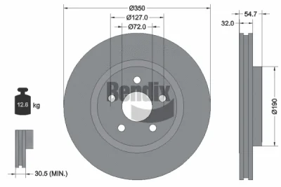 BDS1215HC BENDIX Braking Тормозной диск