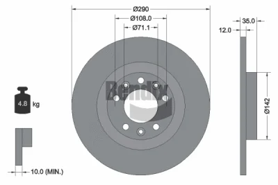 BDS1220 BENDIX Braking Тормозной диск