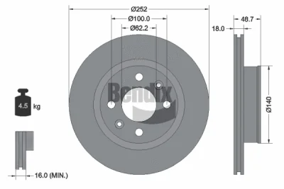 BDS1400 BENDIX Braking Тормозной диск