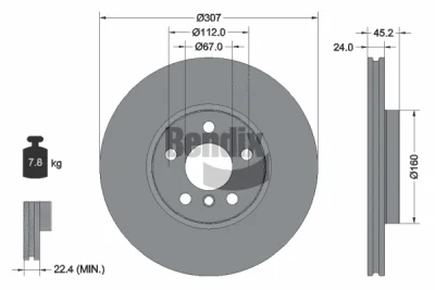 BDS1436HC BENDIX Braking Тормозной диск