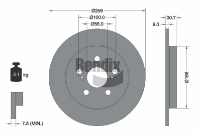 BDS1478 BENDIX Braking Тормозной диск