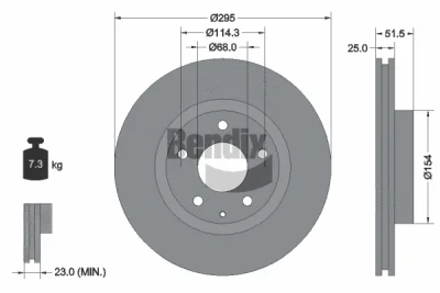 BDS1481 BENDIX Braking Тормозной диск