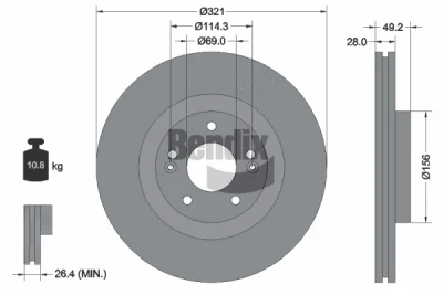 BDS1547HC BENDIX Braking Тормозной диск