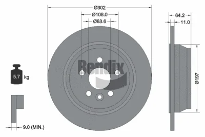BDS1550 BENDIX Braking Тормозной диск