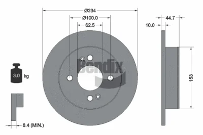 BDS1555 BENDIX Braking Тормозной диск