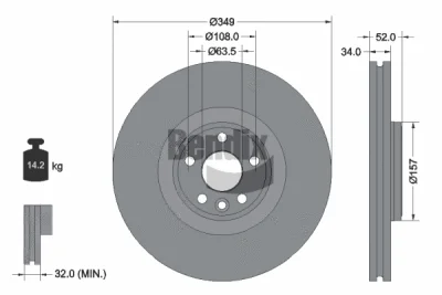 BDS1586HC BENDIX Braking Тормозной диск