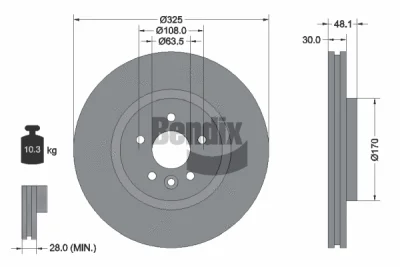 BDS1634HC BENDIX Braking Тормозной диск