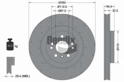 BDS1664HC BENDIX Braking Тормозной диск