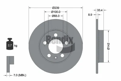 BDS1668 BENDIX Braking Тормозной диск