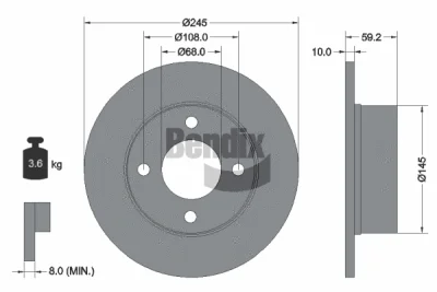 BDS1690 BENDIX Braking Тормозной диск