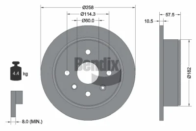 BDS1692 BENDIX Braking Тормозной диск