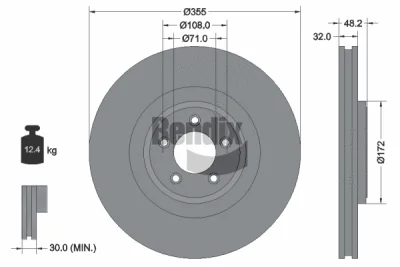 BDS1703HC BENDIX Braking Тормозной диск