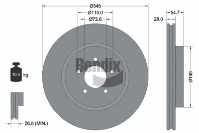 BDS1728HC BENDIX Braking Тормозной диск