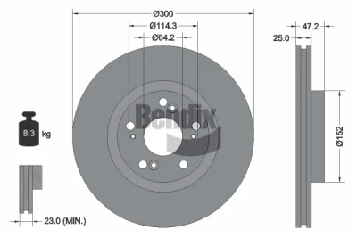 BDS1756 BENDIX Braking Тормозной диск