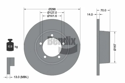 BDS1769 BENDIX Braking Тормозной диск