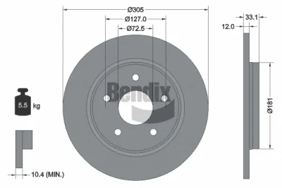 BDS1783HC BENDIX Braking Тормозной диск
