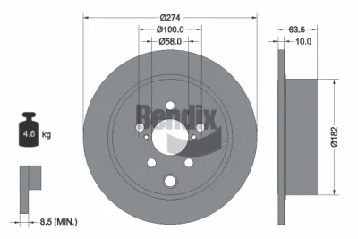 BDS1791 BENDIX Braking Тормозной диск