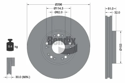 BDS1918 BENDIX Braking Тормозной диск