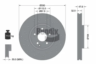 BDS2051HC BENDIX Braking Тормозной диск
