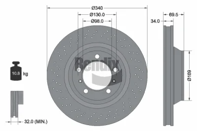 BDS2078LHC BENDIX Braking Тормозной диск