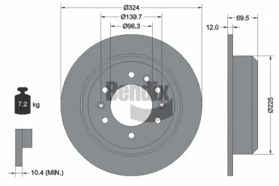 BDS2098 BENDIX Braking Тормозной диск