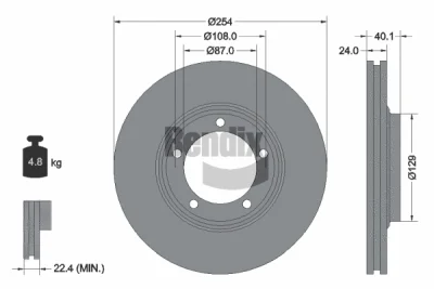 BDS2144 BENDIX Braking Тормозной диск